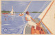 Art Card Girl Sailing Holland Hulp In Nood Please Help Art Deco ANWB Voilier Voile - Voile