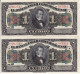 PAREJA CORRELATIVA DE COSTA RICA DE 1 COLON DEL AÑO 1917  SIN CIRCULAR (UNC) (BANKNOTE) - Costa Rica