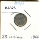 25 CENTIMES 1966 DUTCH Text BELGIEN BELGIUM Münze #BA325.D - 25 Cent