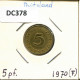 5 PFENNIG 1970 F BRD ALEMANIA Moneda GERMANY #DC378.E - 5 Pfennig