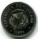 25 CENTAVOS 1991 REPÚBLICA DOMINICANA REPUBLICA DOMINICANA UNC Moneda #W11157.E - Dominicaanse Republiek