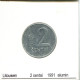 2 CENTAI 1991 LITAUEN LITHUANIA Münze #AS704.D - Litouwen