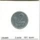 2 CENTAI 1991 LITAUEN LITHUANIA Münze #AS704.D - Lituanie