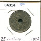 25 CENTIMES 1928 DUTCH Text BELGIEN BELGIUM Münze #BA314.D - 25 Cent