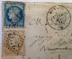 Monaco 1874 GC 2387 MIXTE DE RÉEXPÉDITION RRR +GC 2492MONTMEYRAN(Drome)lettre>Milano Italie (cover Lettera Italia France - ...-1885 Prephilately