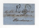 !!! LETTRE DE CHRISTIANIA DE 1858 POUR BORDEAUX, MARQUE D'ENTREE "NORVEGE - QUIEVRAIN" - Covers & Documents