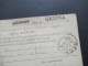 Delcampe - Italien 1893 Ganzsache / Postanweisung Mit Insgesamt 7 Stempeln / L1 Genova Und Andere Stempel - Entiers Postaux