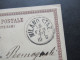 Italien 1877 Ganzsache P1 Stempel Milano Staz. Nach Bologna - Interi Postali