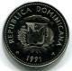 25 CENTAVOS 1991 REPÚBLICA DOMINICANA REPUBLICA DOMINICANA UNC Moneda #W11112.E - Dominikanische Rep.