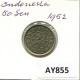 50 SEN 1952 INDONESIA Coin #AY855.U - Indonésie