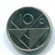 10 CENTS 1990 ARUBA (NIEDERLANDE NETHERLANDS) Nickel Koloniale Münze #S13627.D - Aruba