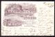 1898 Mit Bahnpost Gelaufene Werbe-Hotel Karte. Hotel Und Pension Bönigen. Blauer Kastenstempel BÖNIGEN - Bönigen