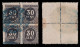 Alfonso XIII.1898.CIFRA.30c.Blq4.Uso Fiscal.Alemany 25 - Usados