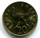 20 SENTI 1981 TANZANIA UNC Ostrich Coin #W11037.U - Tanzanía