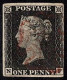 GBR SC #1 U (N,F) 1840 Q Victoria 4 Margins (close @ LR) W/red Cancel CV $375.00 - Usati