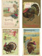 Delcampe - THANKSGIVING TURKEY Mostly EMBOSSED 18 Vintage Postcards Pre-1940 (L6584) - Thanksgiving