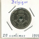 25 CENTIMES 1909 BÉLGICA BELGIUM Moneda FRENCH Text #BA302.E - 25 Cents