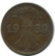 1 REICHSPFENNIG 1930 G GERMANY Coin #AE210.U - 1 Rentenpfennig & 1 Reichspfennig