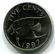 5 CENT 1997 BERMUDA Coin UNC #W10978.U - Bermuda