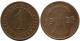 1 REICHSPFENNIG 1925 A GERMANY Coin #DB774.U - 1 Renten- & 1 Reichspfennig