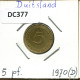 5 PFENNIG 1970 D WEST & UNIFIED GERMANY Coin #DC377.U - 5 Pfennig
