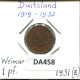 1 RENTENPFENNIG 1931 E DEUTSCHLAND Münze GERMANY #DA458.2.D - 1 Renten- & 1 Reichspfennig