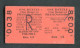 Ticket De Métro Pour Vélo Royaume-Uni 1958 "Harrow-on-the Hill - One Bicycle - London Transport" Edmondson Ticket - Europa