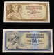 Yugoslavia, 10 And 50 Dinara 1968, Pick 82-83, UNC - Yougoslavie