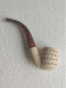 Delcampe - PIPE En écume De Mer Bloc Sculpté à La Main SMS Avec étui Ajusté Fabriqué En Turquie Poids : 53 Grammes - Meerschaumpfeifen