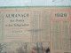 CALENDRIER 1926 POSTES & TELEGRAPHES Cartonné, Chasse à Courre, éphéméride Chasseur Cheval PTT Facteur Etrennes - Formato Grande : 1921-40