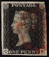 GBR SC #1 U (O,B) 1840 Q Victoria 3+ Margins W/red Cancel CV $375.00 - Gebraucht