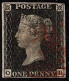 GBR SC #1 U (O,D) 1840 Q Victoria 4 Margins W/red Cancel CV $375.00 - Usati