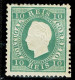 Portugal, 1870/6, # 36c Dent. 13 1/2, Tipo II, Verde Azul, MH - Unused Stamps