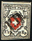 TIMBRE OBLITERE . ORTS-POST . NOIR ROUGE . CROIX ENCADREE 1850 C/.S.B.K. Nr:13I. Y&TELIIER Nr:13. MICHEL Nr:5Ia. - 1843-1852 Kantonalmarken Und Bundesmarken