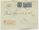 ALEXANDRIE MOUCHON 50CX2+25C DEVANT LETTRE FRONT COVER REC ALEXANDRIE 4 JANV 1924 EGYPTE POUR SUISSE - Lettres & Documents