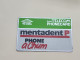 United Kingdom-(BTA-002B)-mentadent-(5)(10units)-(not Number Out Side)-price Cataloge10.00£-used Card+1card Prepiad Free - BT Advertising Issues