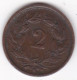 Suisse 2 Rappen 1925 B , En Bronze, KM# 4 - 2 Centimes / Rappen