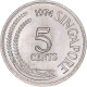 Monnaie, Singapour, 5 Cents, 1974 - Singapur