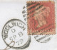 GB 1879 QV 1d Rose-red Pl.198 (JG) On Fine Cvr (small Faults) With Barred Duplex-cancel "WOOLWICH / 264" (Woolwich, Kent - Lettres & Documents
