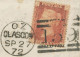 GB „159 / GLASGOW“ Scottish Duplex (4 Bars W Same Length, Timecode „O Z“, Datepart 19mm) Superb Piece Of Cover Pl.146 - Storia Postale