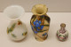 -3 ANCIENS VASES MINIATURES 1 OPALINE 1 CERAMIQUE Avec émail 1 PORCELAINE  E - Autres & Non Classés