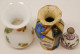 Delcampe - -3 ANCIENS VASES MINIATURES 1 OPALINE 1 CERAMIQUE Avec émail 1 PORCELAINE  E - Sonstige & Ohne Zuordnung