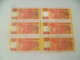 One Lot Of 6 Pcs. Singapore Old Banknote - Ship Series $2 Orange Colour (#216) - Singapur