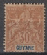 GUYANE - 1892 - YVERT N°38 * MH  - COTE = 30 EUR - Unused Stamps