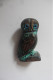 Figurine Décoration Chouette Mythologie Grecque Athéna Hibou En Bronze Vieilli Antique Grèce Yeux Bleus Porte-bonheur - Animaux