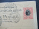 Brasilien 1908 Ganzsache 100 Reis Auslandsverwendung Joinville - Basel Schweiz Stp. Adm. Dosc. Des Catha 4As Tarde - Enteros Postales