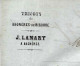 1862 ENTETE TRICOTS De Bagnères De Bigorre J.Lamary  Pour Les Actionnaires Des Moulins D’Albi (Tarn) V.HISTORIQUE - 1800 – 1899