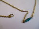 Chaine Cou Pour Pendentif/Avec Maillon émaillé Vert Espacé 5 Cm/ Cuivre / Longueur 70 Cm/ Vers 1970-1980         BIJ159 - Necklaces/Chains