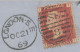 GB 21.10.1869, QV 1d Rose-red Pl.112 (TI) On Superb Wrapper With Barred Duplex-cancel "LONDON-S.E / S E / 8" (South East - Lettres & Documents