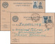 URSS 1939 Michel P150. 2 Cartes Postales. 10 Kop. Travailleur, Complément Identique Collé Par La Poste - ...-1949